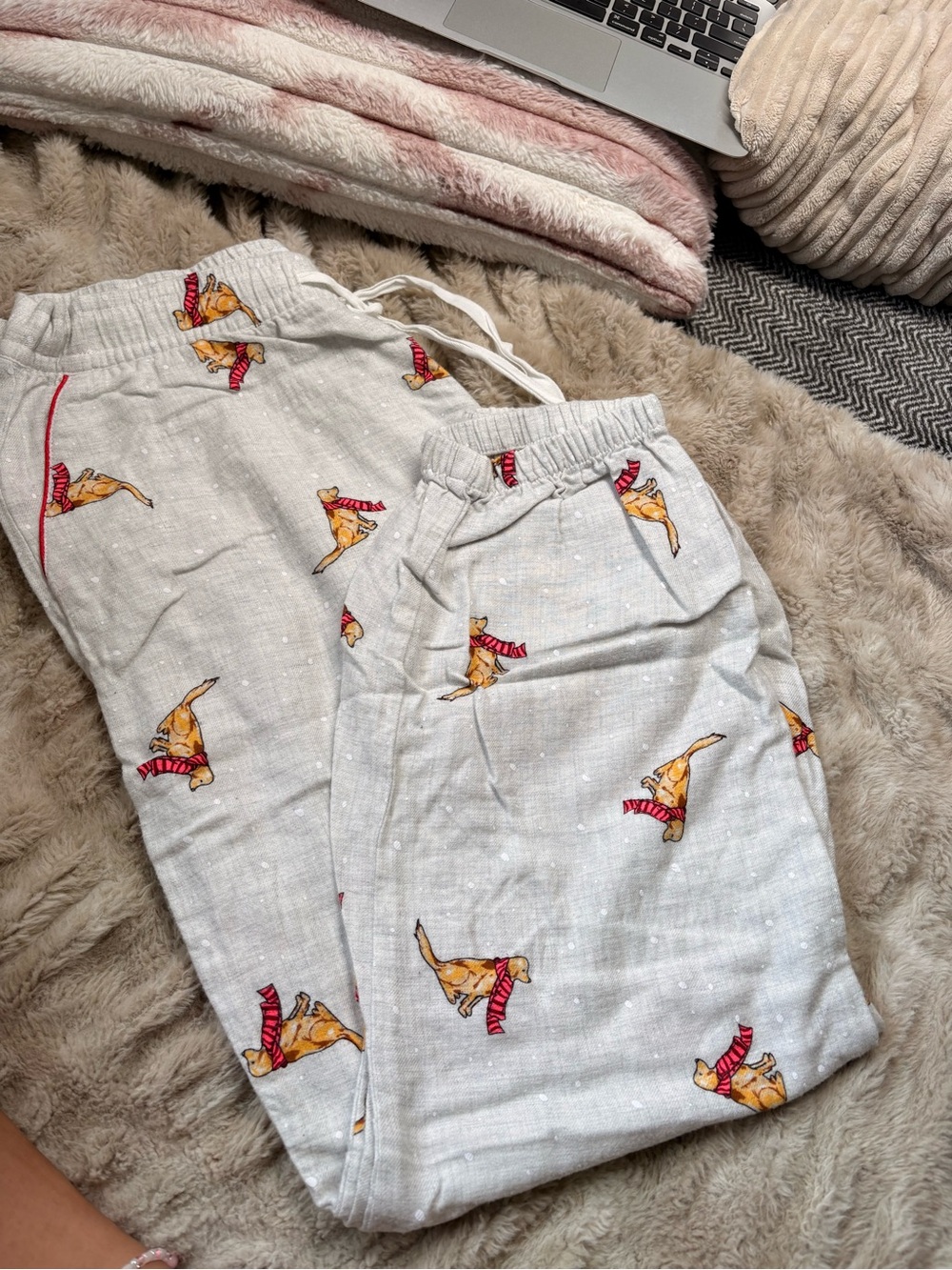 Light Gray Dog-Print Lounge Pajama Pants GAP